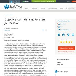 Objective Journalism vs. Partisan Journalism - College Essay - Avesspecto