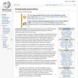 Community journalism