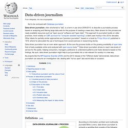 Data driven journalism