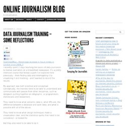 Data journalism training – some reflections