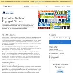 Journalism Skills for Engaged Citizens - The University of Melbourne