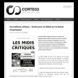 Journalisme, éthique – Outils pour un débat sur la liberté d’expression