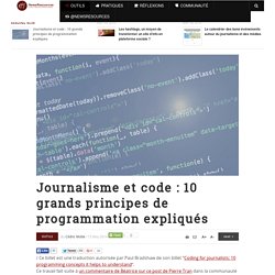 Journalisme et code : 10 grands principes de programmation expliqués