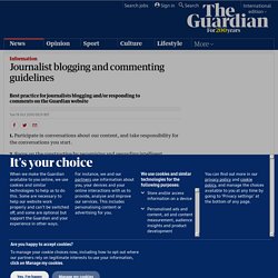 Journalist blogging and commenting guidelines