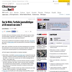 L'article web a-t-il encore un sens ?