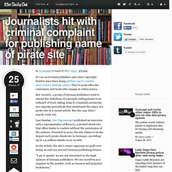 Journalists hit with criminal complaint for publishing name of pirate site
