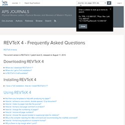 Latex Reference - REVTeX 4 FAQ// Journals of The American Physical Society