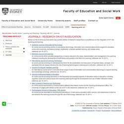 Revistas - Investigación sobre las TIC en la Educación - Aprendizaje y Enseñanza - La Universidad de Sydney