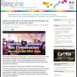 Appel à projet pour la Journée de l'innovation, du 26 septembre au 15 janvier 2017