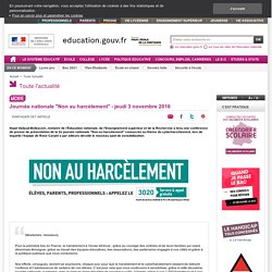 Journée nationale "Non au harcèlement"