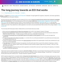 The long journey towards an ECI that works