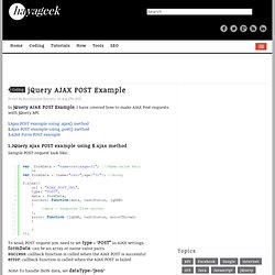jQuery AJAX POST Example