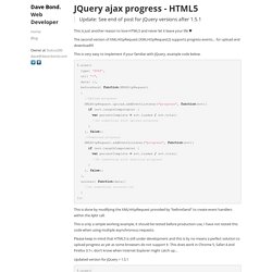 JQuery ajax progress - HTML5 – Dave Bond