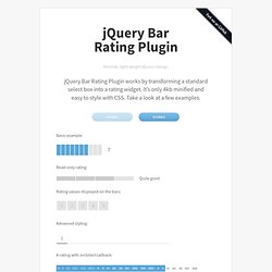 jQuery Bar Rating Plugin Demo