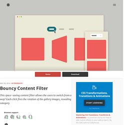 CSS and jQuery Bouncy content filter