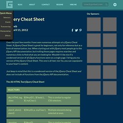 jQuery Cheat Sheet