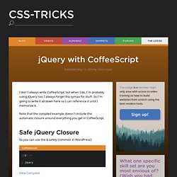 jQuery with CoffeeScript