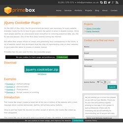 jQuery CookieBar, a jQuery solution to the EU cookie laws