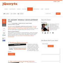 50 jQuery Mobile Development Tips