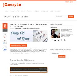 jQuery Change CSS Dynamically – It’s Easy!