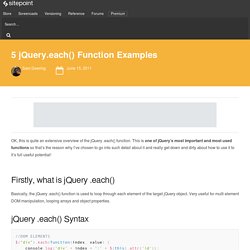 5 jQuery.each() Function Examples