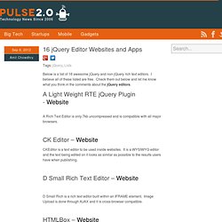 16 jQuery Editor Websites and Apps