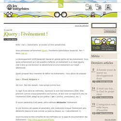 jQuery : l’événement !