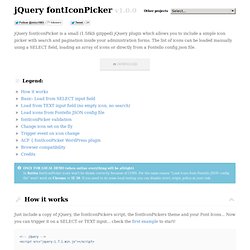 jQuery fontIconPicker - An elegant font icon picker written in jQuery