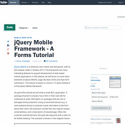 jQuery Mobile Framework - A Forms Tutorial
