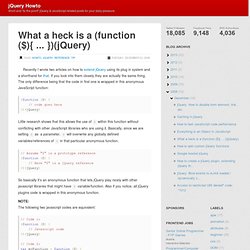 What a heck is a (function ($){ ... })(jQuery)