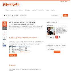 10 jQuery HTML Plugins
