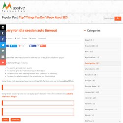Jquery for idle session auto timeout