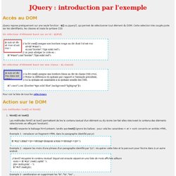 JQuery : introduction par l'exemple