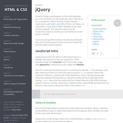 jQuery - Learn to Code Advanced HTML & CSS