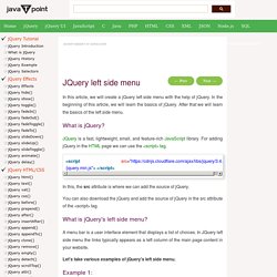 JQuery left side menu