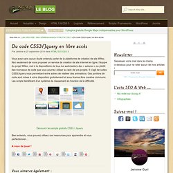 Du code CSS3/Jquery en libre accès