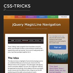 jQuery MagicLine Navigation