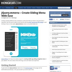 jQuery.mmenu – Create Sliding Menu With Ease