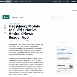 Use jQuery Mobile to Build a Native Android News Reader App