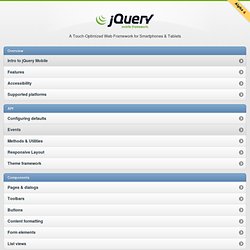 jQuery Mobile: Demos and Documentation