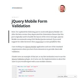 jQuery Mobile Form Validation