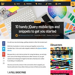 10 handy jQuery mobile tips and snippets to get you started