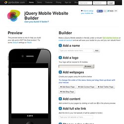 jQuery Mobile Website Builder Online