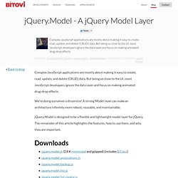 jQuery.Model - A jQuery Model Layer - Jupiter JavaScript Consulting