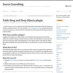 Table Drag and Drop JQuery plugin