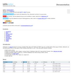 jQuery plugin: Tablesorter 2.0