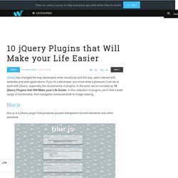 10 jQuery Plugins that Will Make your Life Easier