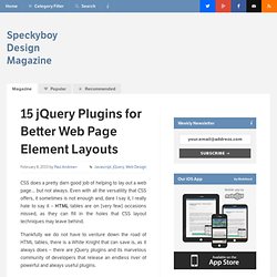 15 jQuery Plugins for Better Web Page Element Layouts