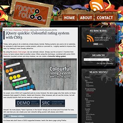 jQuery quickie: Colourful rating system with CSS3