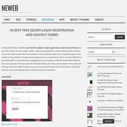 30 Best Free jQuery Login Registration and Contact Forms - Neweb